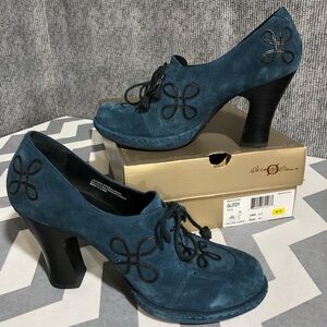Born of Crown Teal Suede Shoes